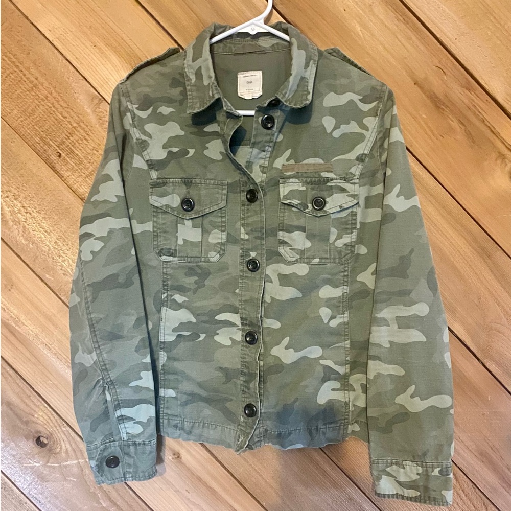 Gap Green Camouflage Camo Jacket Size Small